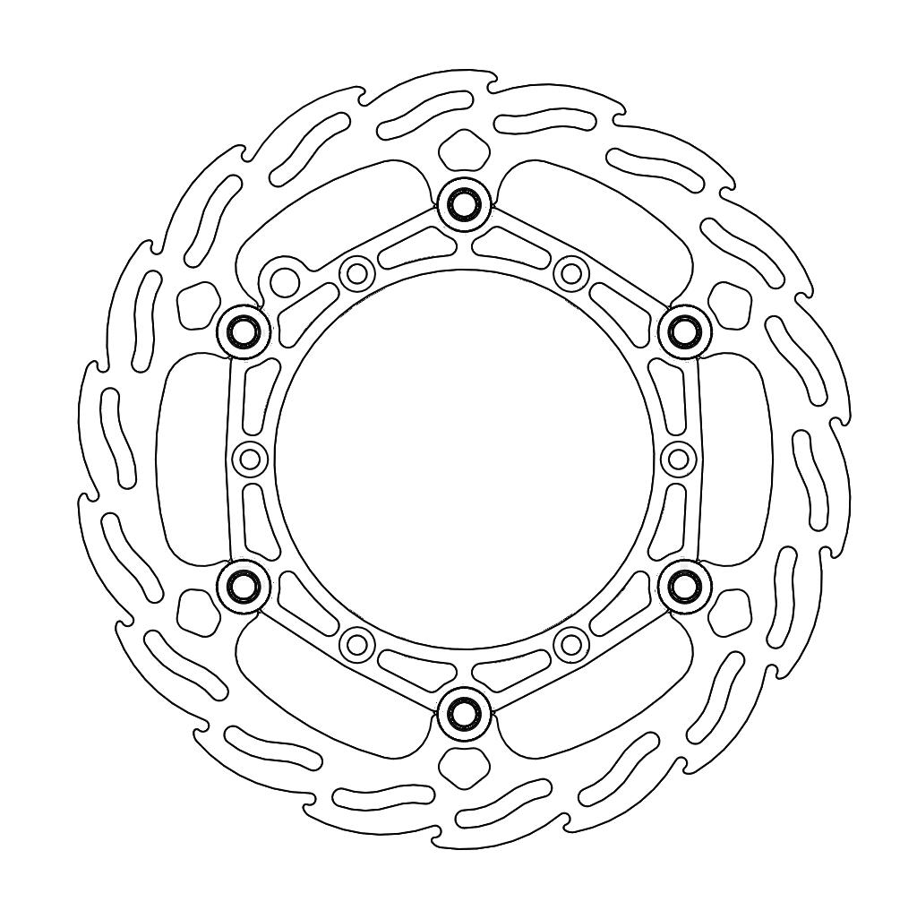 Disque de frein avant Offroad MOTO-MASTER diamètre 260 mm Flame KTM, Husaberg, HVA