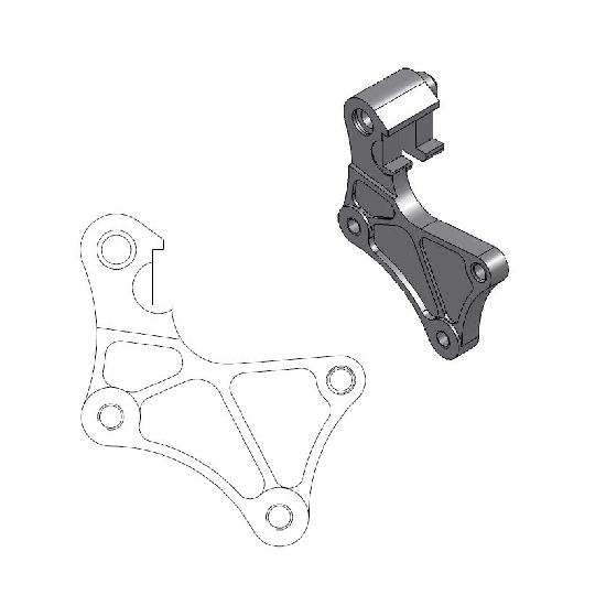 Adaptateur étrier MOTO-MASTER Support Offroad MM SM Street Yamaha TT600R