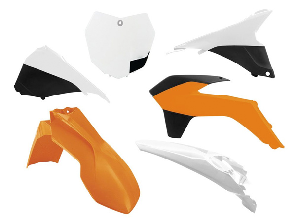 Kit plastique 6 pièces orange-blanc R'TECH
