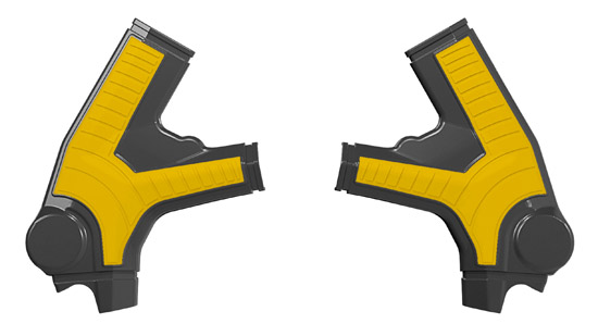 Protection de cadre bi-matière Jaune/Noir R'TECH