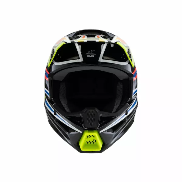 Casque ALPINESTARS YTH SM3 WURX noir/jaune/bleu - vue 2