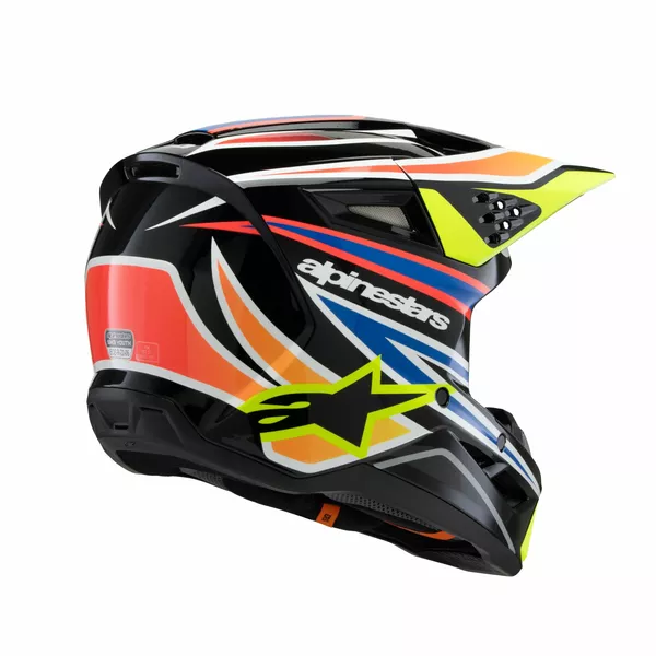 Casque ALPINESTARS YTH SM3 WURX noir/jaune/bleu - vue 5