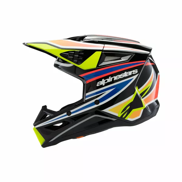Casque ALPINESTARS YTH SM3 WURX noir/jaune/bleu - vue 6