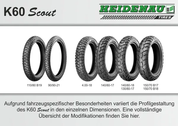 Pneu arrière Heidenau K60 Scout Enduro Dual Sport - vue 2