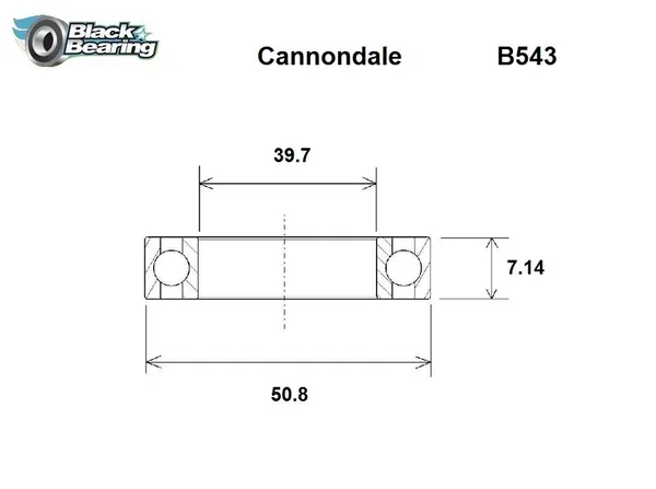Roulement BLACK BEARING Cannondale jeu direction 39,7X50,8X7,14 Lefty Fatty Silk - vue 2