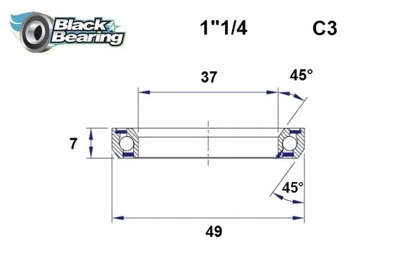 BLACK BEARING Potence HB 37X49X7MM 45°/45°