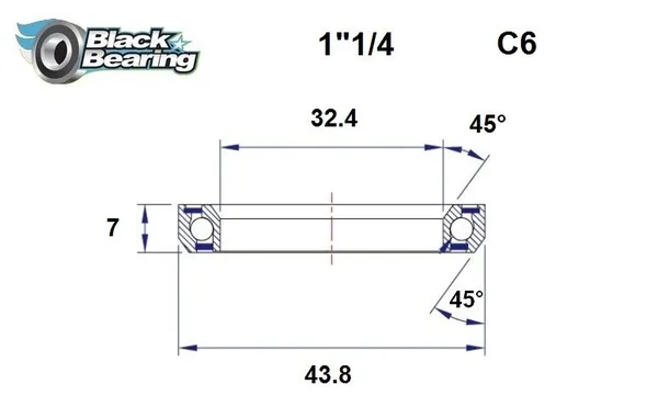 Roulement jeu de direction Black Bearing 43,8x32,4x7mm 45x45° - vue 2