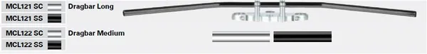 Guidon en Acier Chromé 22 mm TRW Dragbar - vue 2