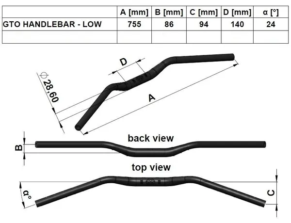 Guidon bas surdimensionné GT Gilles Tooling - vue 3