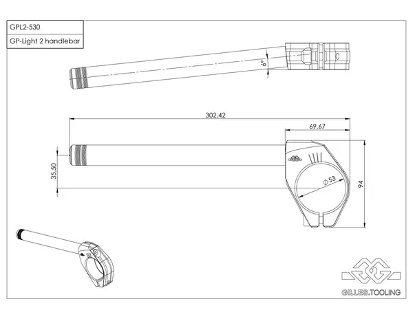 Guidon Clip-On GP Light GILLES TOOLING - vue 2
