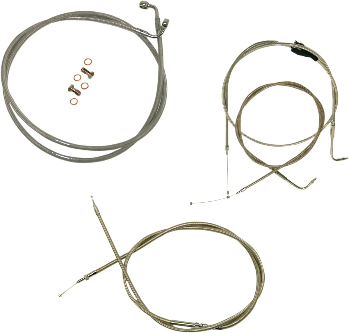 Kit câble de guidon et durite de frein tressé inox LA CHOPPERS