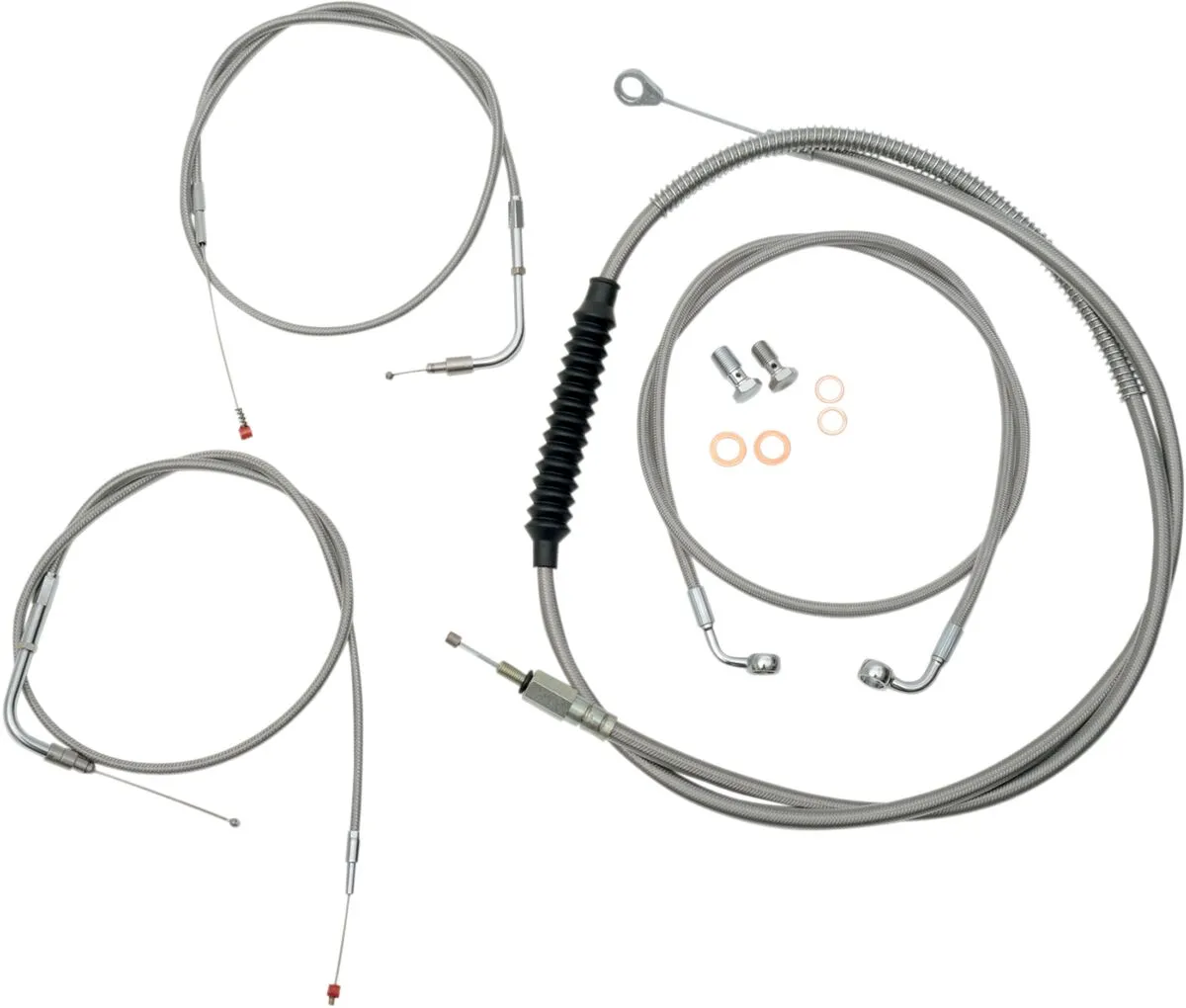 Kit câble de guidon et durite de frein tressé inox standard LA CHOPPERS