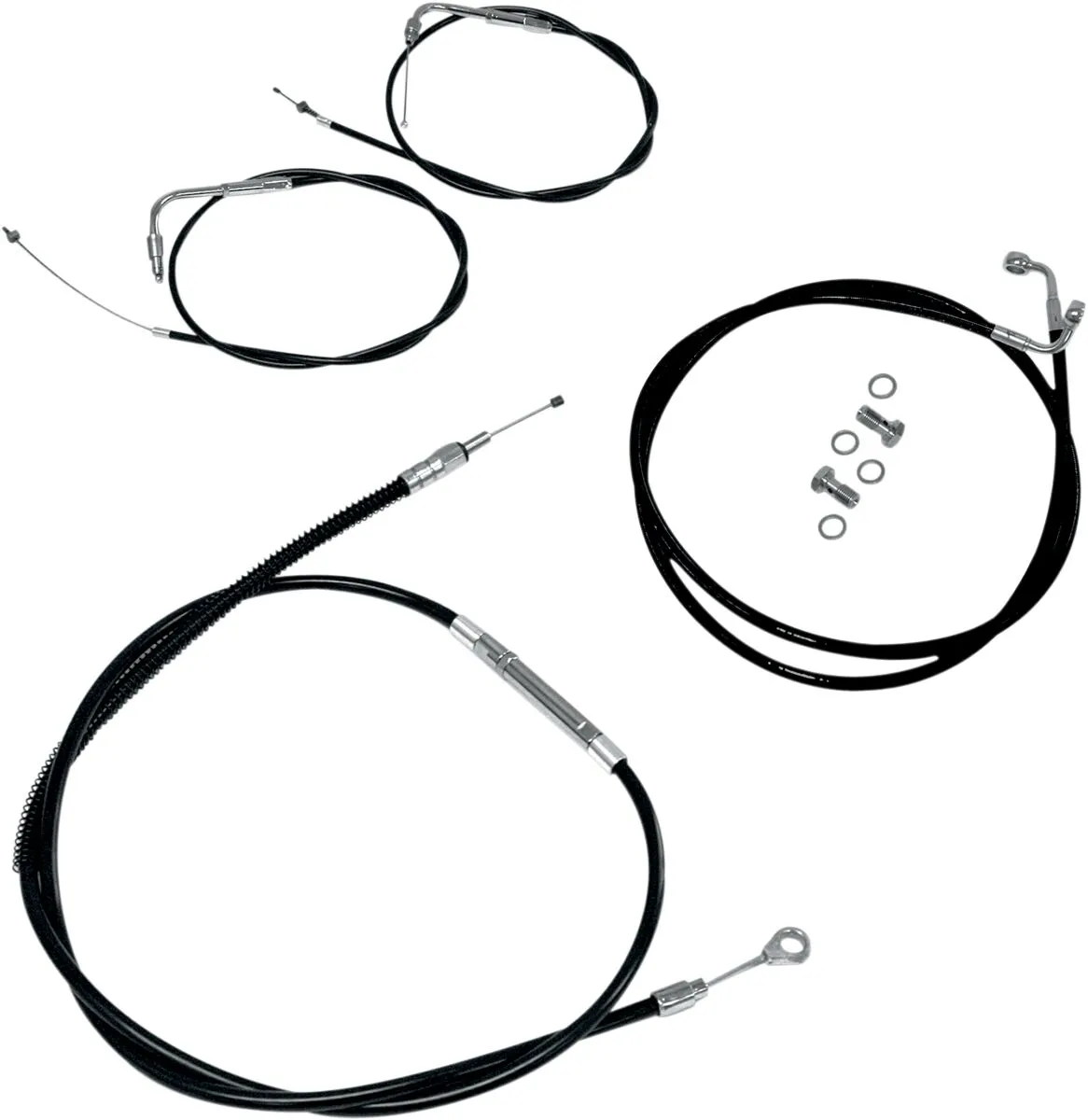 Kit câble de guidon et durite de frein vinyle noir LA CHOPPERS