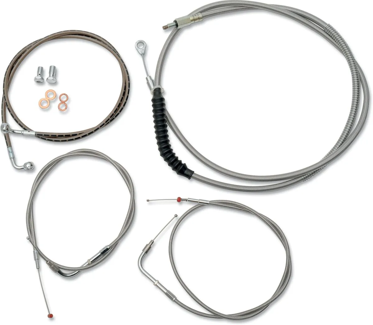 Kit câble de guidon et durite de frein tressé inox standard LA CHOPPERS
