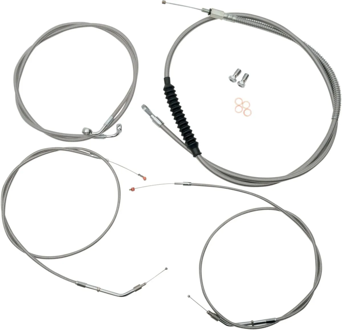 Kit câble de guidon et durite de frein tressé inox standard LA CHOPPERS