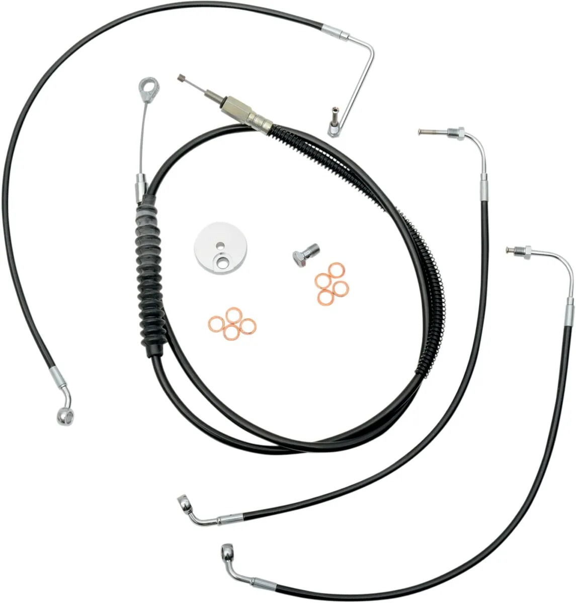 Kit câble de guidon et durite de frein vinyle noir LA CHOPPERS