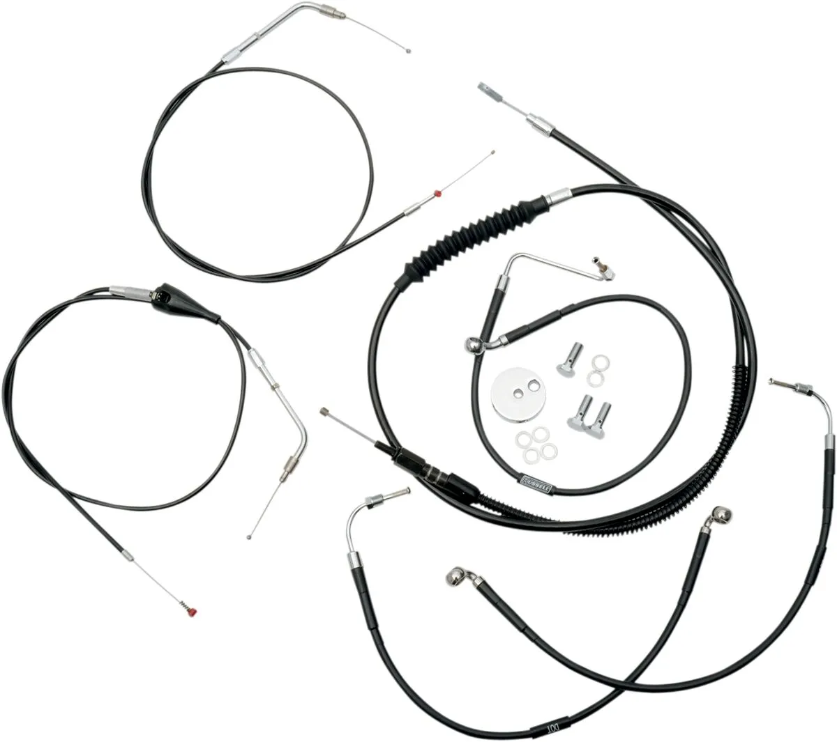 Kit câble de guidon/durite de frein vinyle noir standard LA CHOPPERS