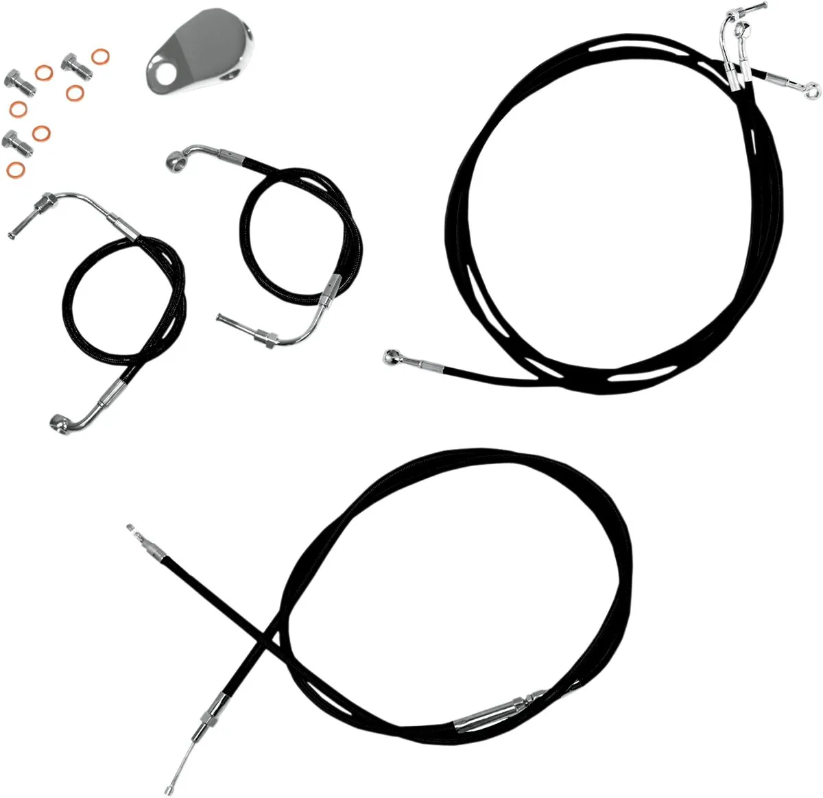 Kit câble de guidon et durite de frein vinyle noir LA CHOPPERS