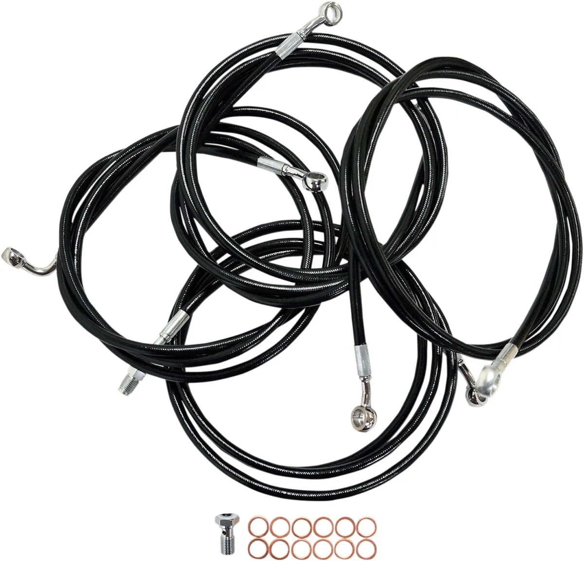 Kit câble de guidon et durite de frein vinyle noir LA CHOPPERS