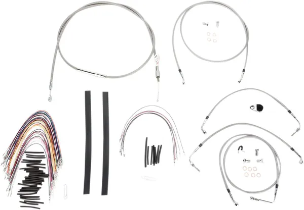 Kit complet câble et ligne de frein tressés inox Burly Brand - vue 2