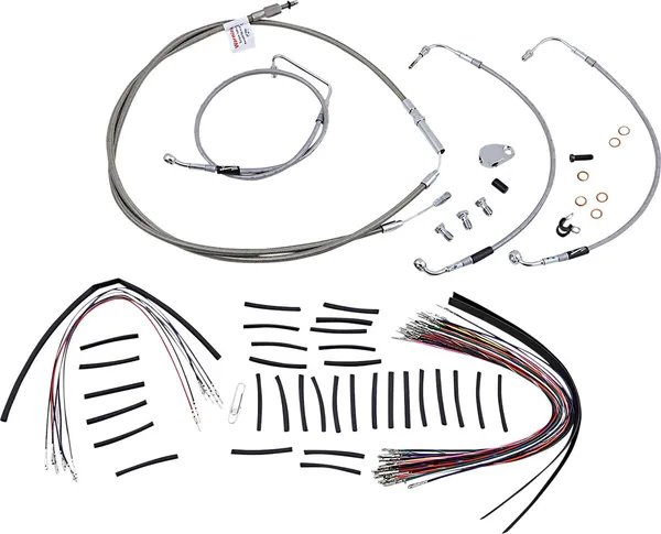 Kit complet câble/ligne de frein tressés inox pour guidon BURLY BRAND