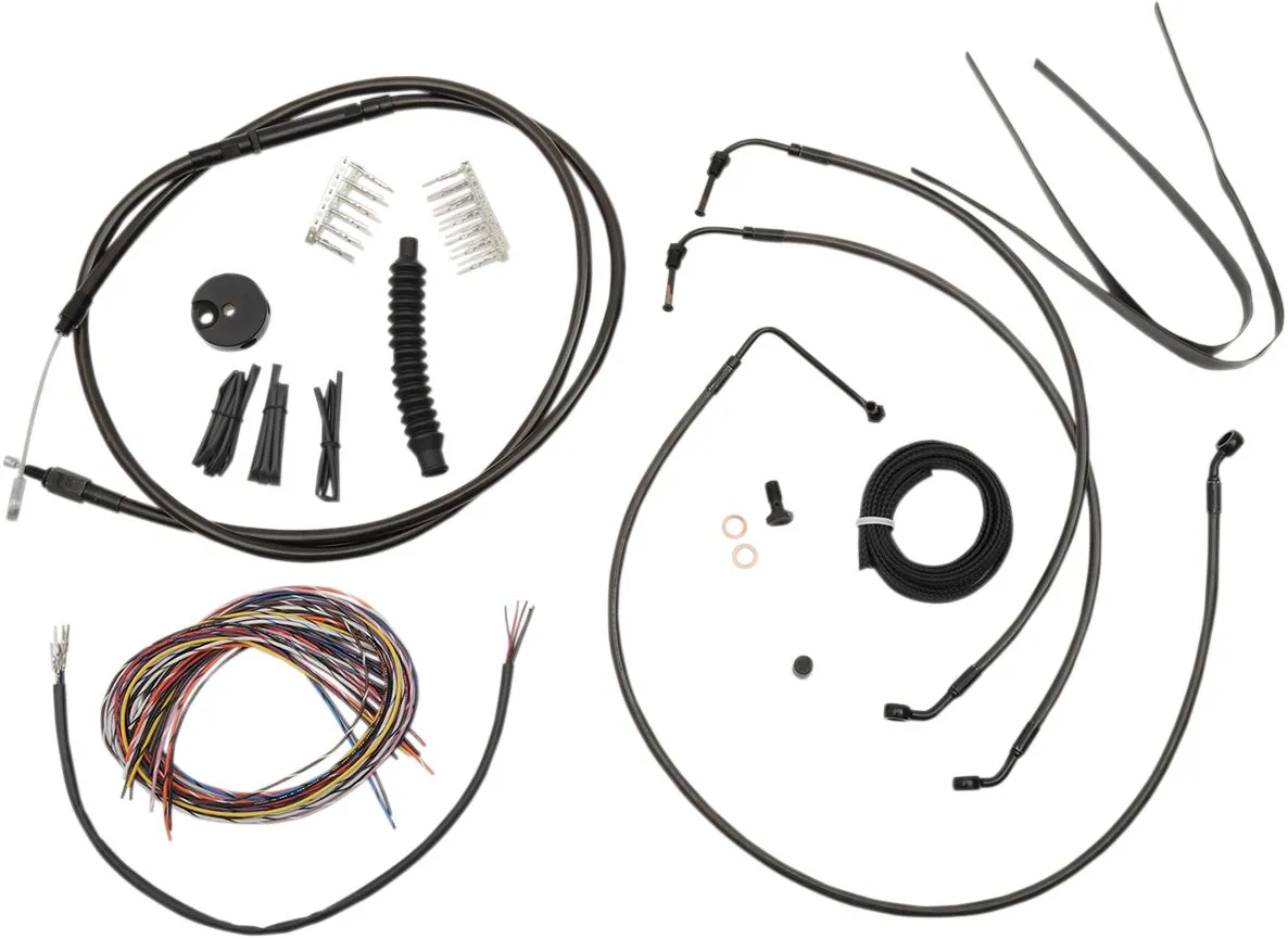 Kit complet de câbles et gaine de frein guidon Midnight tressé LA CHOPPERS