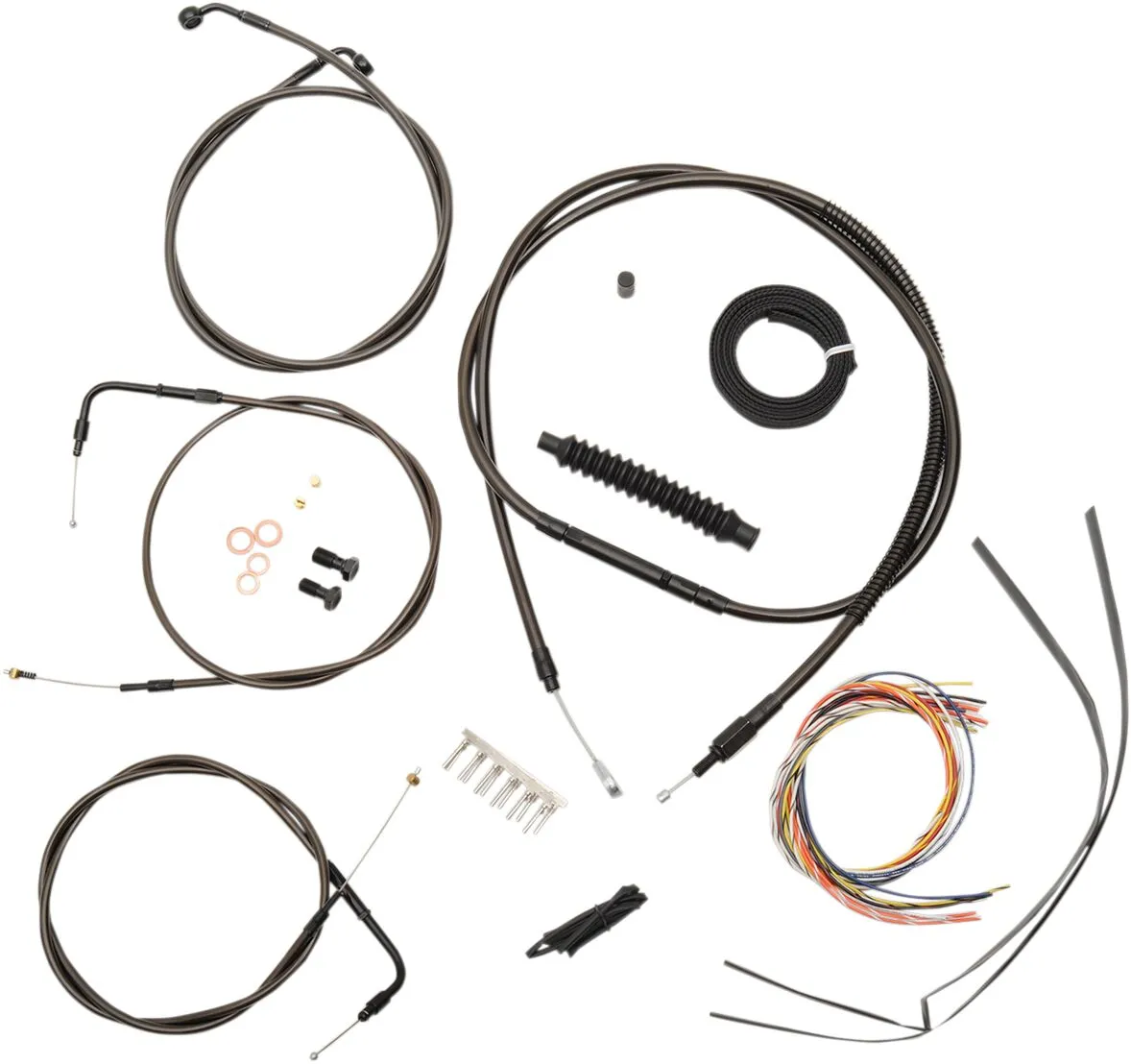 Kit complet de câbles et gaine de frein guidon Midnight tressé LA CHOPPERS