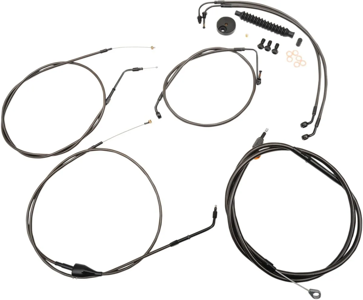 Kit câble de guidon et durite de frein tressé Standard Midnight LA CHOPPERS