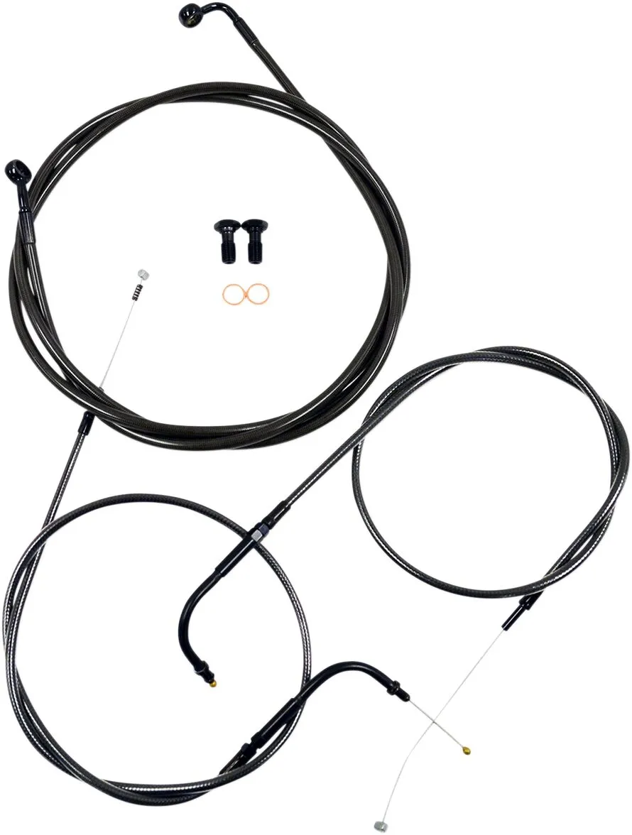 Kit câble de guidon et durite de frein tressé Standard Midnight LA CHOPPERS