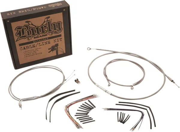 Kit complet câble et ligne de frein tressés inox Burly Brand