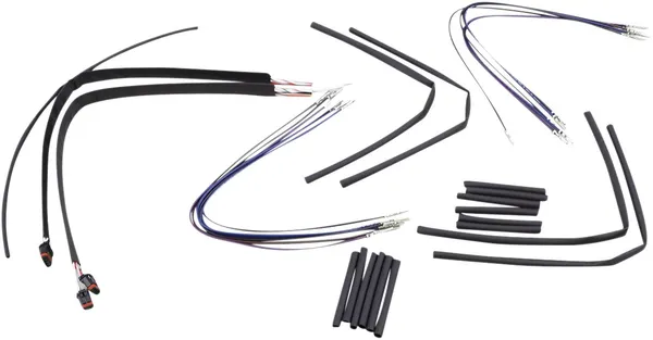 Kit complet de câbles et gaines de guidon en vinyle noir Burly Brand pour ape hangers - vue 2
