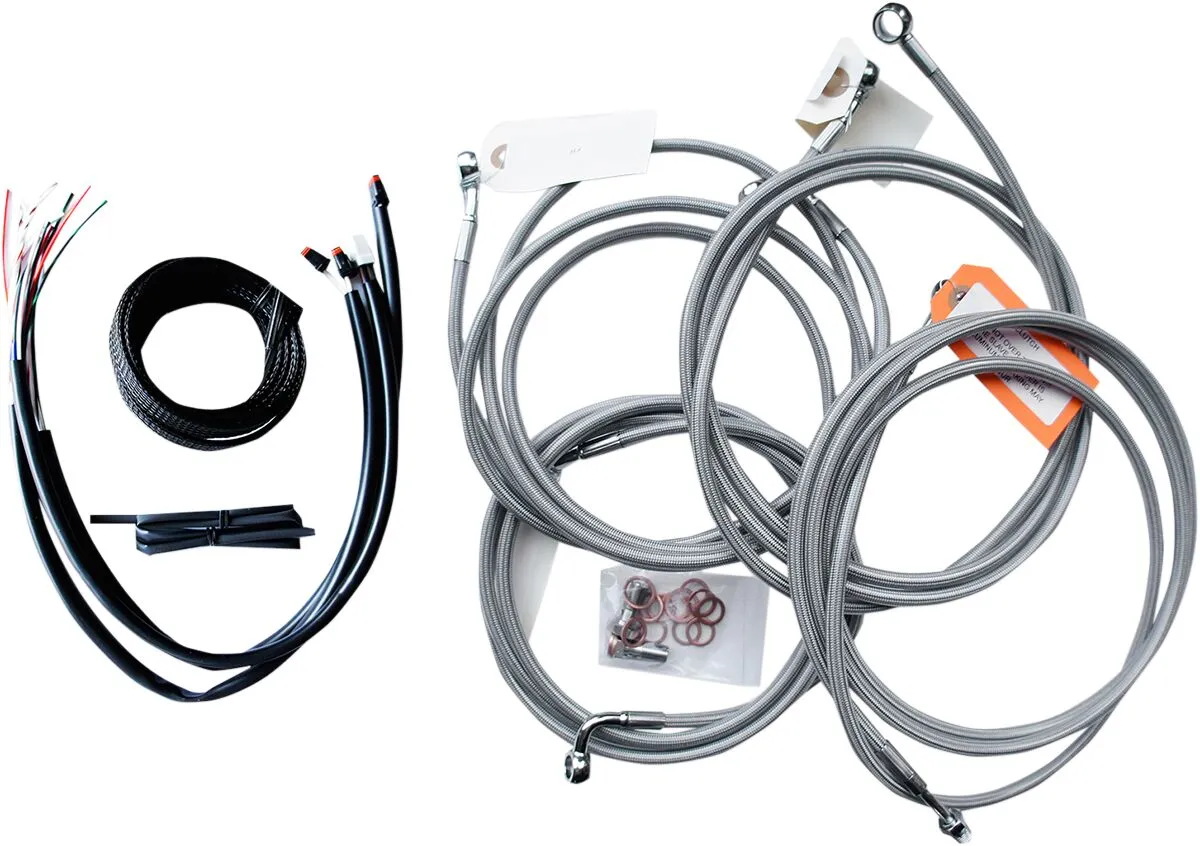 Kit complet de câbles de guidon et durite de frein tressés inox LA CHOPPERS