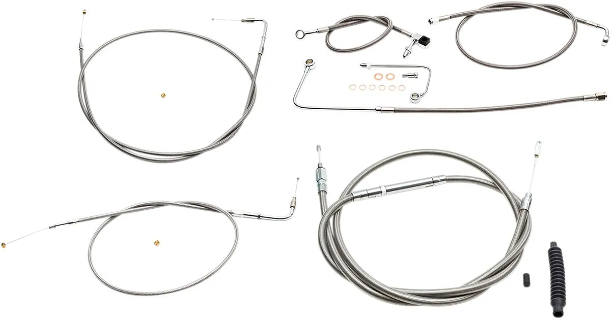 Kit câble de guidon et durite de frein tressé inox standard LA CHOPPERS