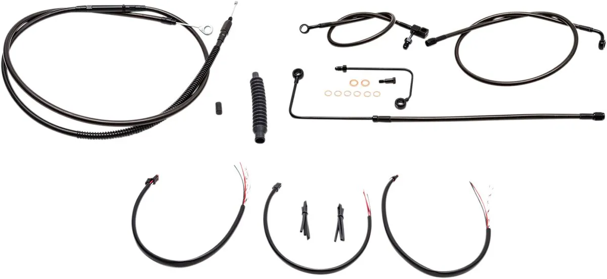 Kit complet de câbles et gaine de frein guidon Midnight tressé LA CHOPPERS
