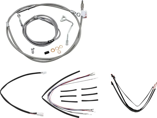 Kit complet câble/ligne de frein tressés inox Burly Brand