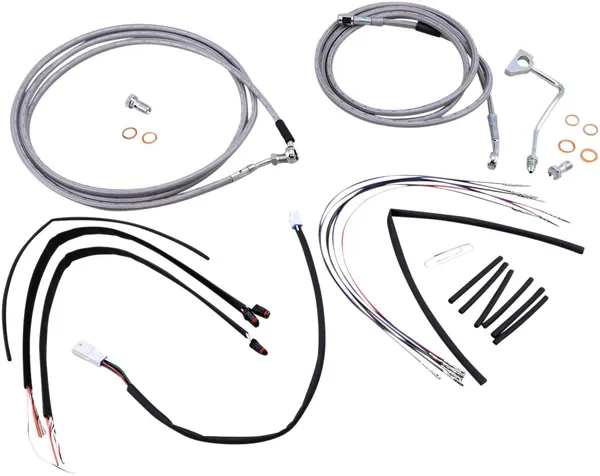 Kit complet câble/ligne de frein tressés inox Burly Brand - vue 2