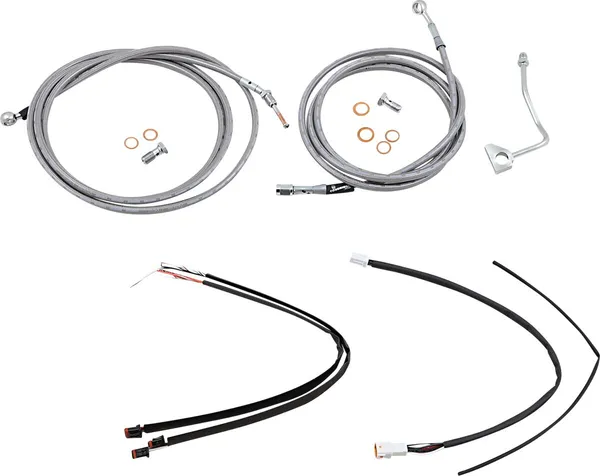 Kit complet câble et ligne de frein tressés inox BURLY BRAND