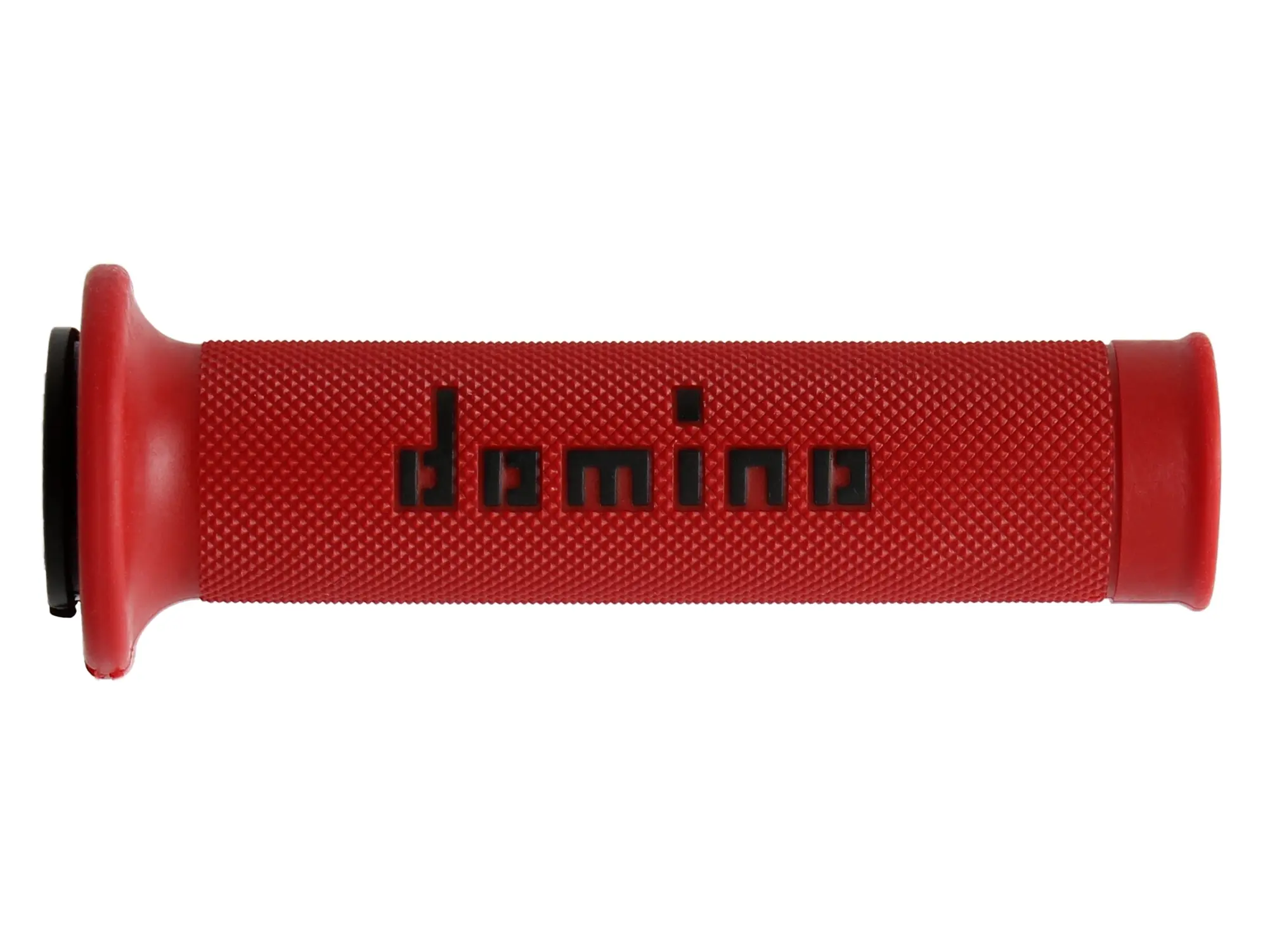 Revêtement poignée Domino moto on road A010 rouge-noir open end 120-125 mm (paire) - vue 2