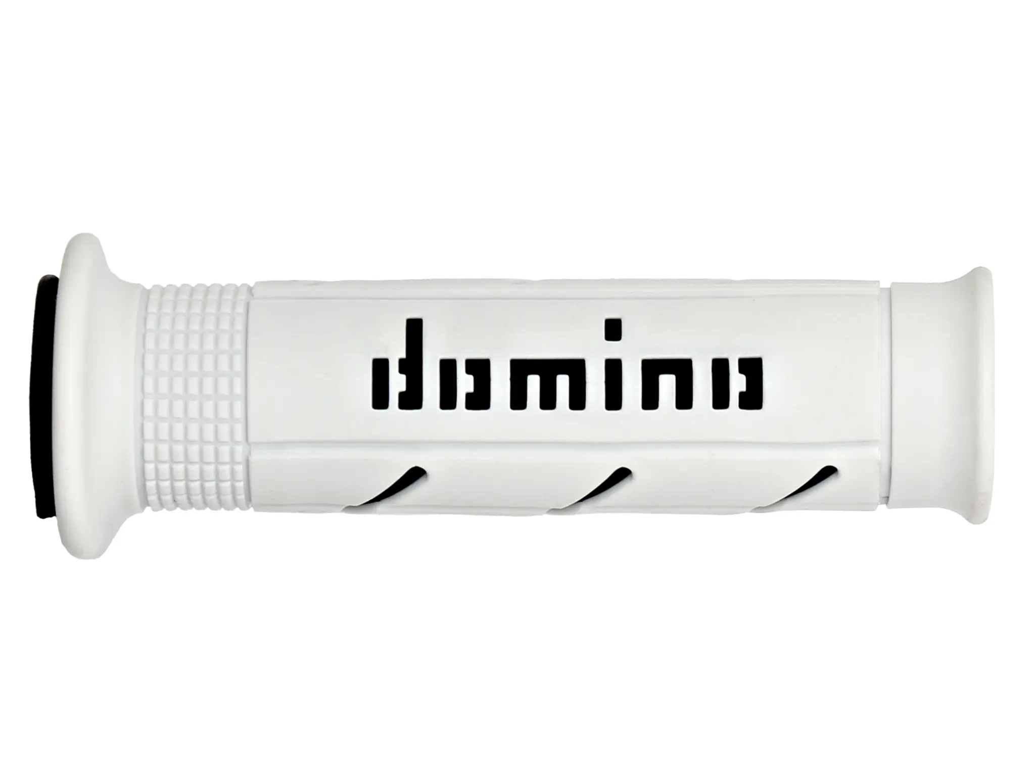 Revêtement poignée Domino moto on road A250 blanc-noir open end 120-125 mm (paire)