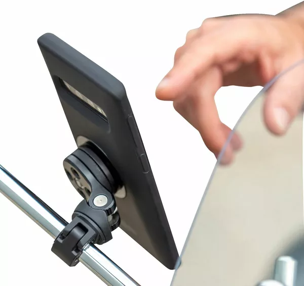 Support smartphone SP Connect fixation rétroviseur noir orientable 360° (Ø 10-16 mm) - vue 3