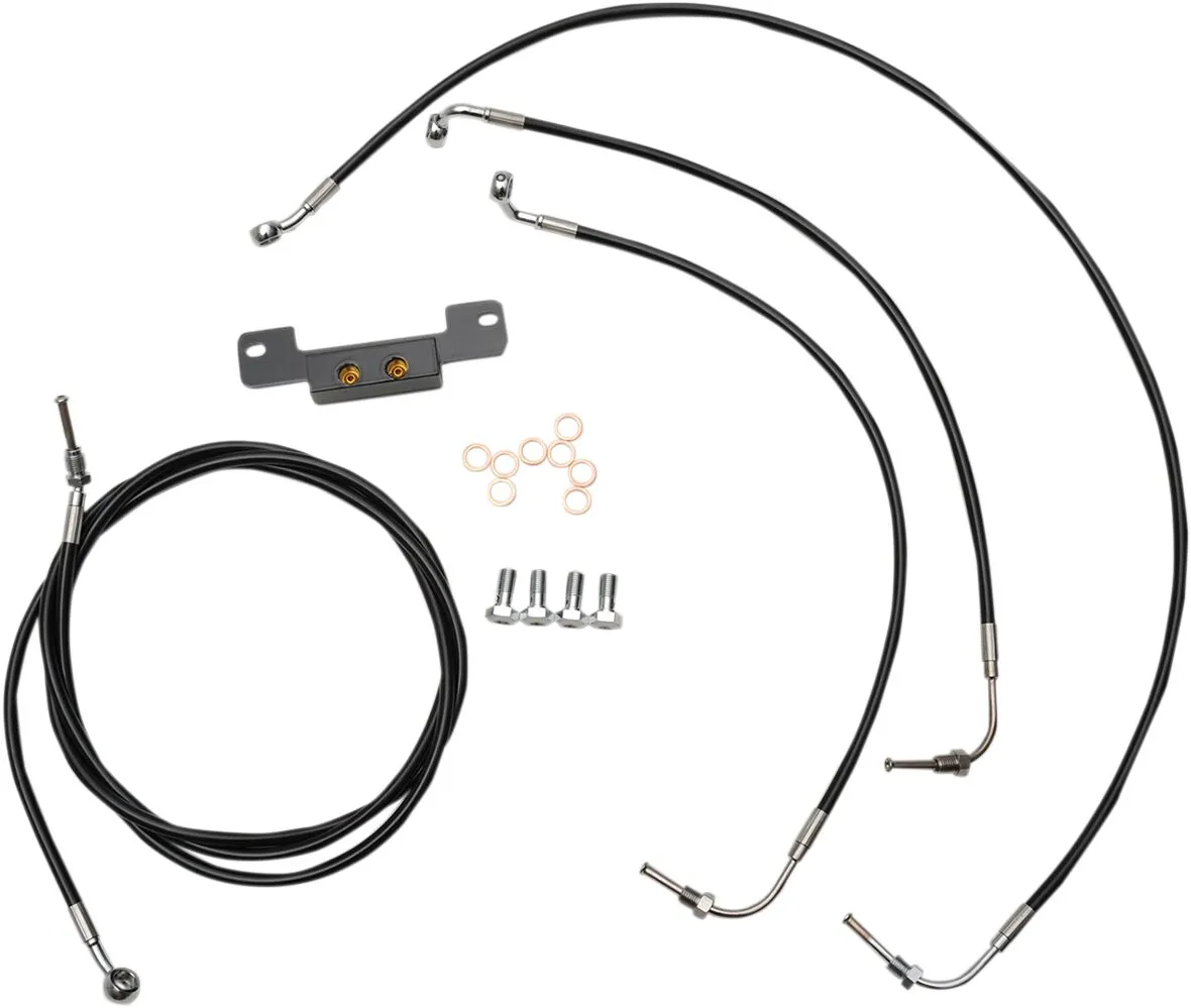 Kit câble de guidon et durite de frein vinyle noir LA CHOPPERS
