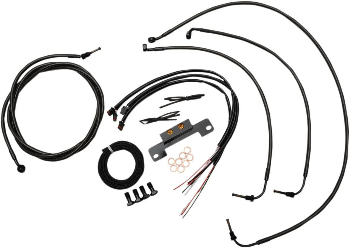 Kit complet de câbles et gaine de frein guidon Midnight tressé LA CHOPPERS