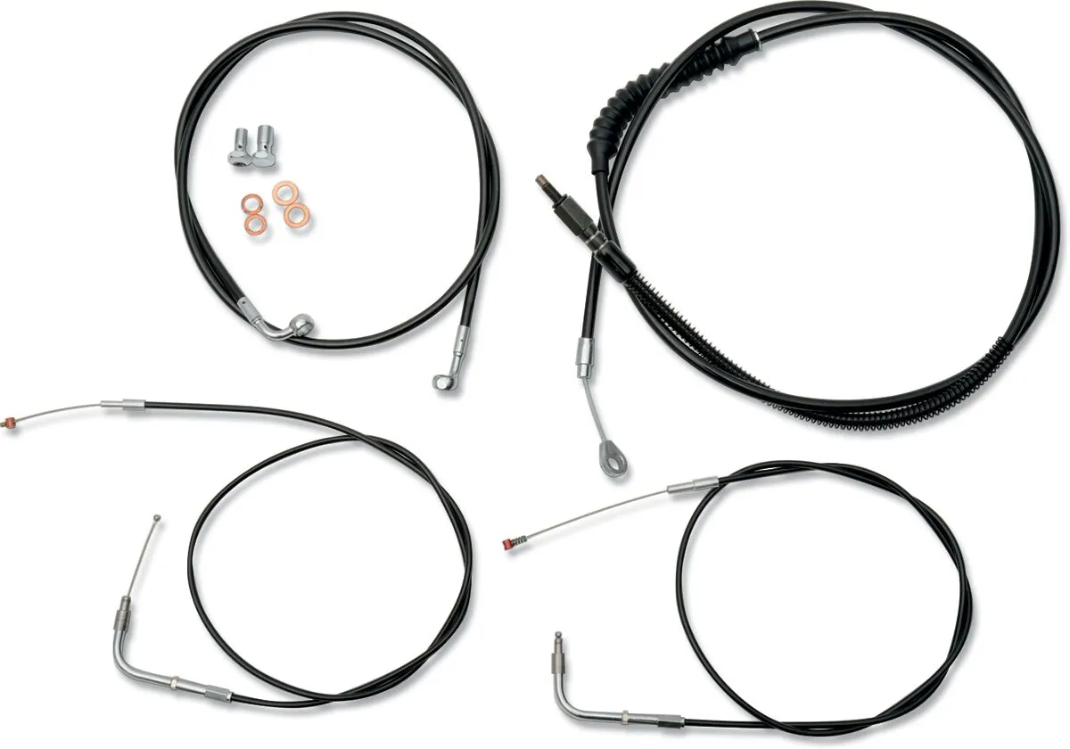 Kit câble de guidon et durite de frein vinyle noir LA CHOPPERS