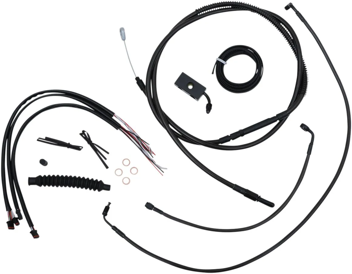 Kit complet de câbles et gaine de frein guidon Midnight tressé LA CHOPPERS
