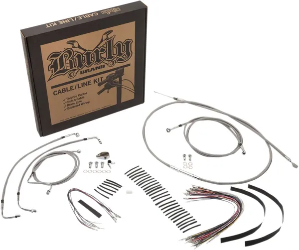 Kit complet câble/ligne de frein tressés inox BURLY BRAND - vue 2