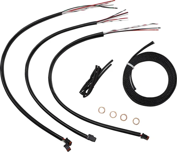 Kit complet de câbles de guidon et durite de frein tressés inox LA CHOPPERS - vue 2