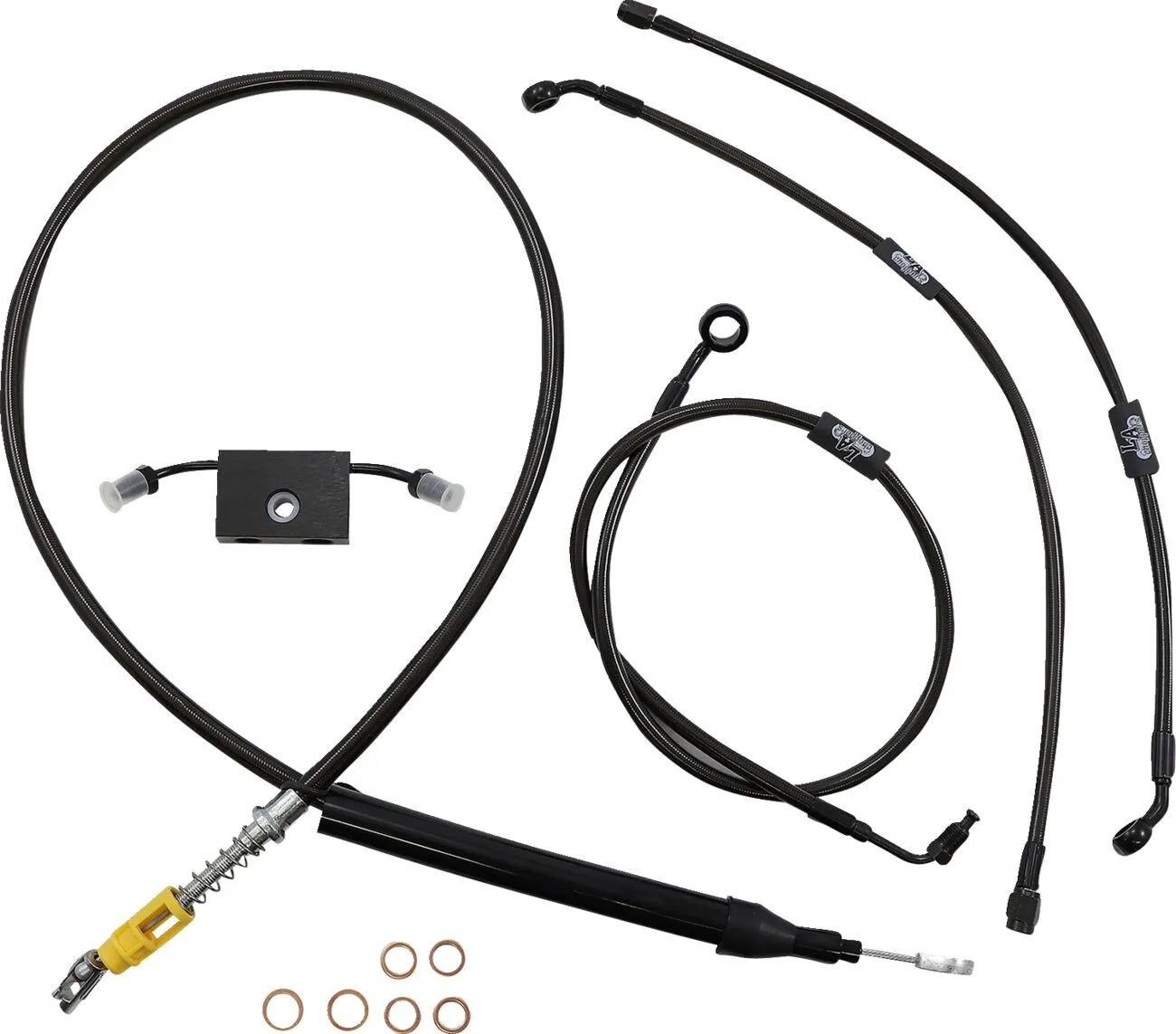 Kit câble de guidon et durite de frein tressé Standard Midnight LA CHOPPERS