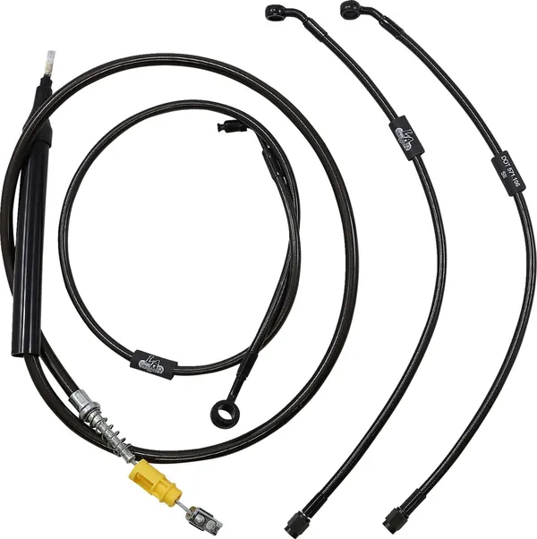 Kit câble de guidon et durite de frein tressé Standard Midnight LA CHOPPERS