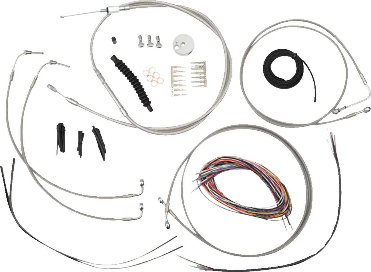 Kit complet câbles de guidon et durite de frein tressés inox LA CHOPPERS