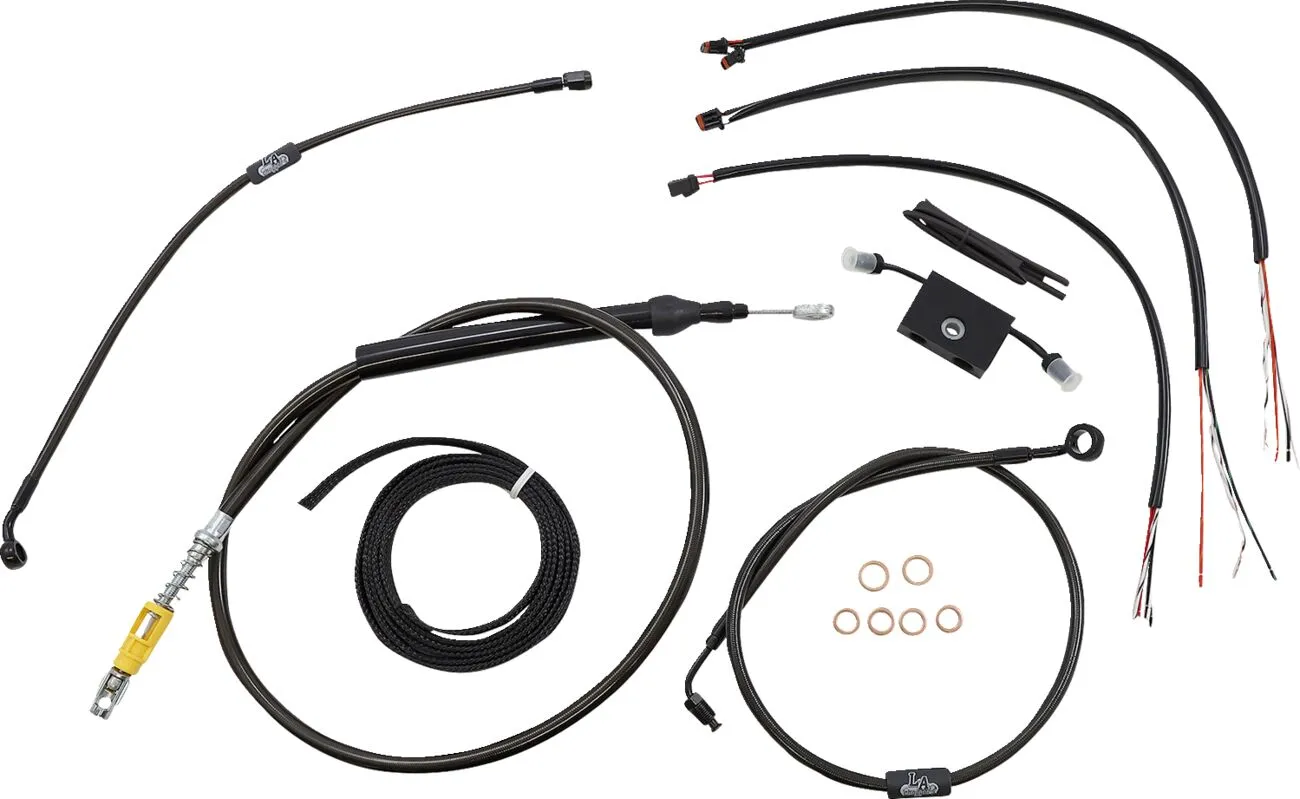 Kit complet de câbles et gaine de frein guidon Midnight tressé LA CHOPPERS